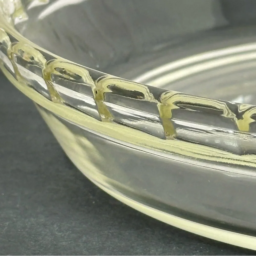 Pyrex Scalloped Edges Corning NY USA 10in Pie Clear Deep Dish Ovenware #229 VTG